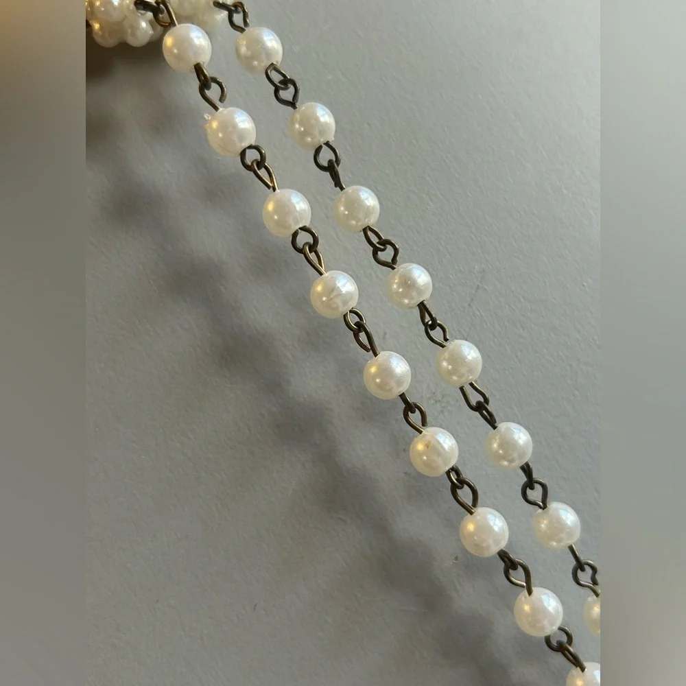 Vintage Pearl Lariat Style Necklace Boho